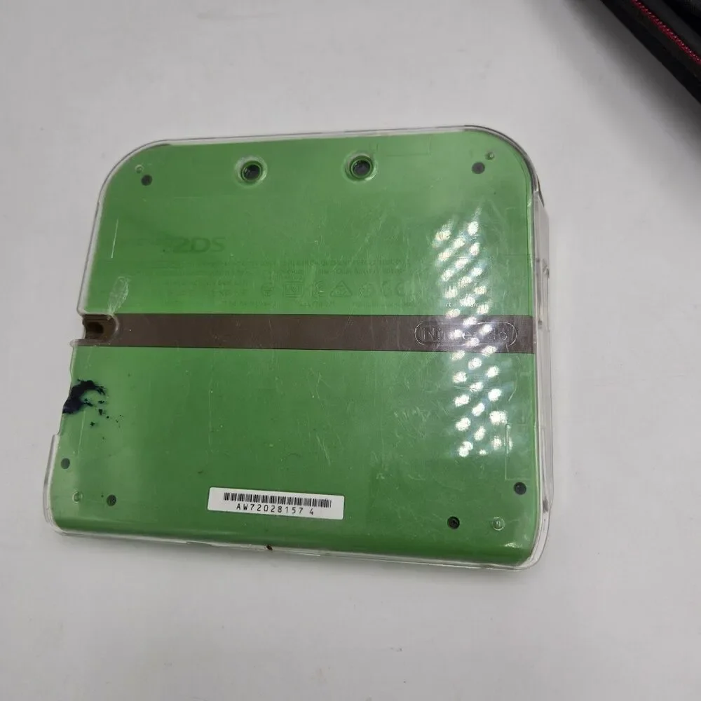 NINTENDO 2DS ZELDA EDITION GREEN PROTECTIVE CASE & TRAVEL CASE Tested No Stylus